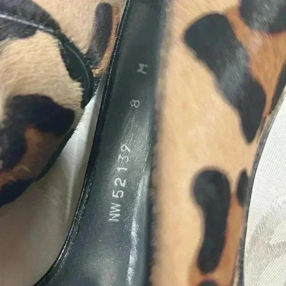 NWT!Stuart Weitzman Leopard Pony hair Criss Cross Peep Toe Platform Heels Size 8 - Picture 11 of 11